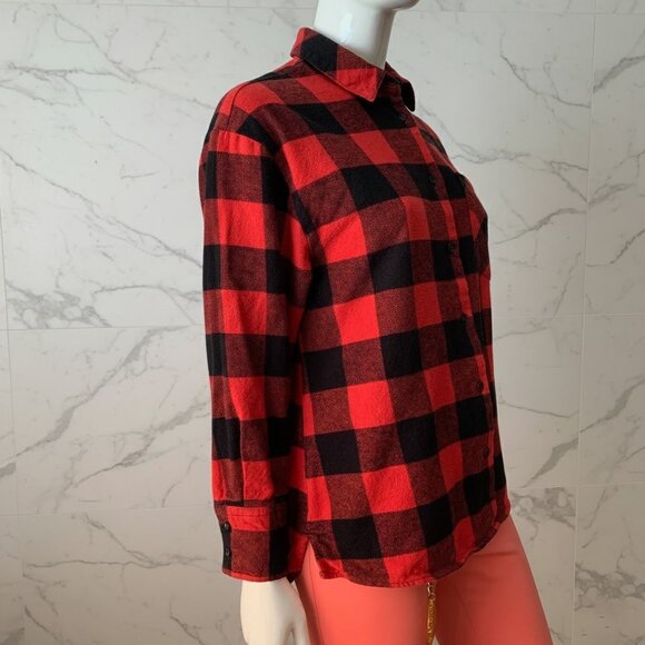 Lucky Brand Long Sleeve Button Up 100% Cotton Plaid Flannel Shirt - Picture 6 of 11